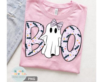 Boo PNG: Preppy Girl Ghost Halloween Design (Digital Download)