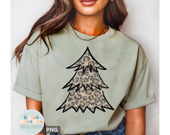 Leopard Christmas Tree PNG: Preppy Holiday Design (Digital Download)