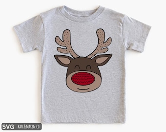 Rentier Weihnachten SVG PNG: Jungen Urlaub Design (Digitaler Download)
