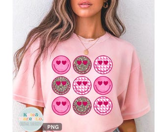 Retro Valentine Funky Smiles PNG: Valentine's Day Design (Digital Download)