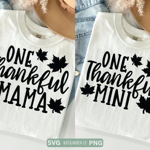 Thankful Mama Mini SVG PNG: Passendes Thanksgiving Herbst Design (Digitaler Download)