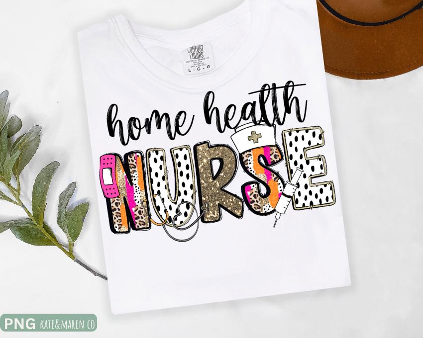 Home Health Nurse PNG: RN Sublimation Design (Digital Download)