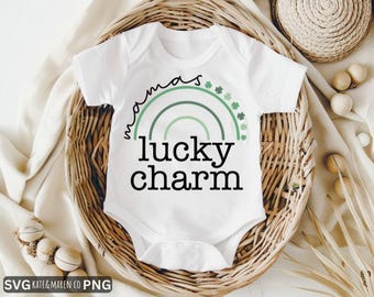 Primer San Patricio SVG para bebé: Amuleto de la suerte de mamá, diseño de San Patricio para niños (descarga digital)