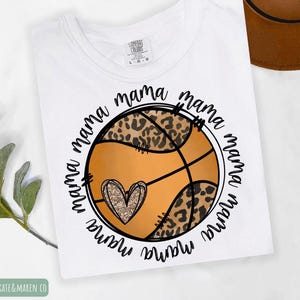 basketball mom png, basketball mama png, leopard basketball sublimation