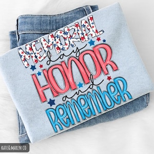 Memorial Day Honor and Remember PNG: Patriotic Design (Digital Download)