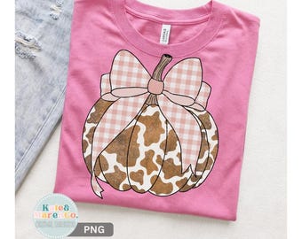 Cow Print Pumpkin PNG: Preppy Western Fall Design (Digital Download)