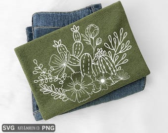 Boho Floral SVG PNG: Western Flower Design (Digital Download)