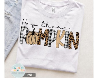 Hey There Pumpkin PNG: Leopard Print Fall and Halloween Design (Digital Download)