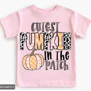 Cutest Pumpkin in the Patch PNG: Girls Cow Print Fall Design (Digital Download)