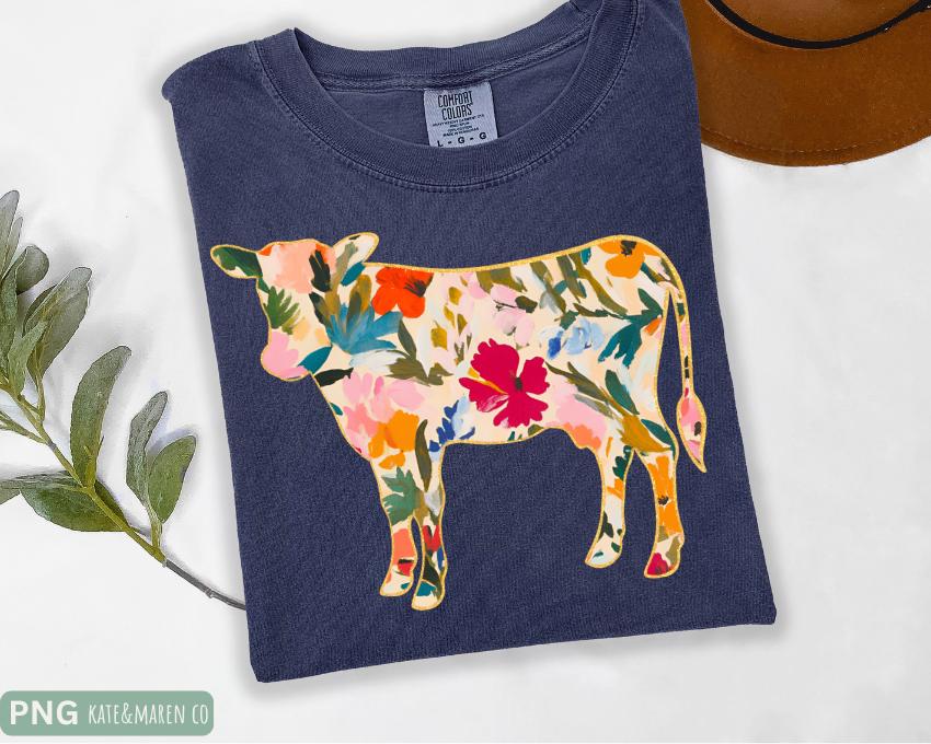 Floral Cow PNG: Steer, FFA And 4H, County Fair (Digital Download)