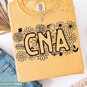 Floral CNA: Nurse Assistant Flower SVG PNG (Digital Download)