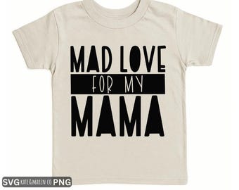 Loco amor por mi mamá SVG PNG: Diseño divertido para niños pequeños (Descarga digital)