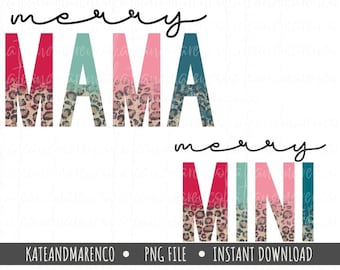 Mini PNG de Natal "Feliz Mamãe": Design de Natal combinando (Download Digital)