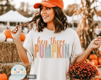 Hey There Pumpkin PNG: Boho Fall and Halloween Design (Digital Download)