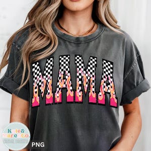 Retro Mama Flame PNG: Pink Mom Flame Design (Digital Download) image 1
