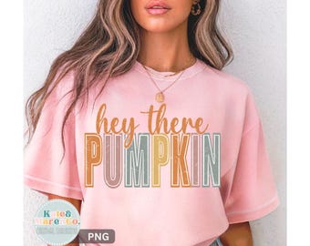 Hey There Pumpkin PNG: Boho Fall and Halloween Design (Digital Download)