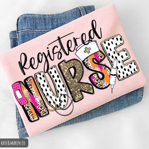 Registered Nurse PNG: RN Sublimation Design (Digital Download) image 1