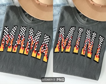 Retro Mama Mini Flame PNG: Mother's Day Matching Fire Design (Digital Download)