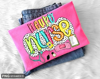 Enfermera neurológica PNG: Diseño de sublimación de neurología (descarga digital)