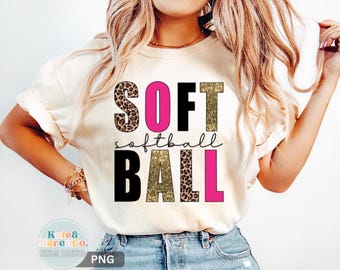 Leopard Softball Mom PNG: Softball Team Sublimation Design (Digital Download)