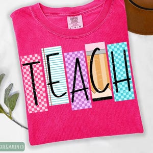 Teach png, teacher png, back to school png, preppy teacher png, retro teacher png, sublimation and DTF