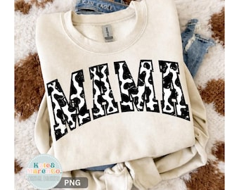 Cow Mama PNG: Diseño de sublimación con estampado de vaca para mamá (descarga digital)