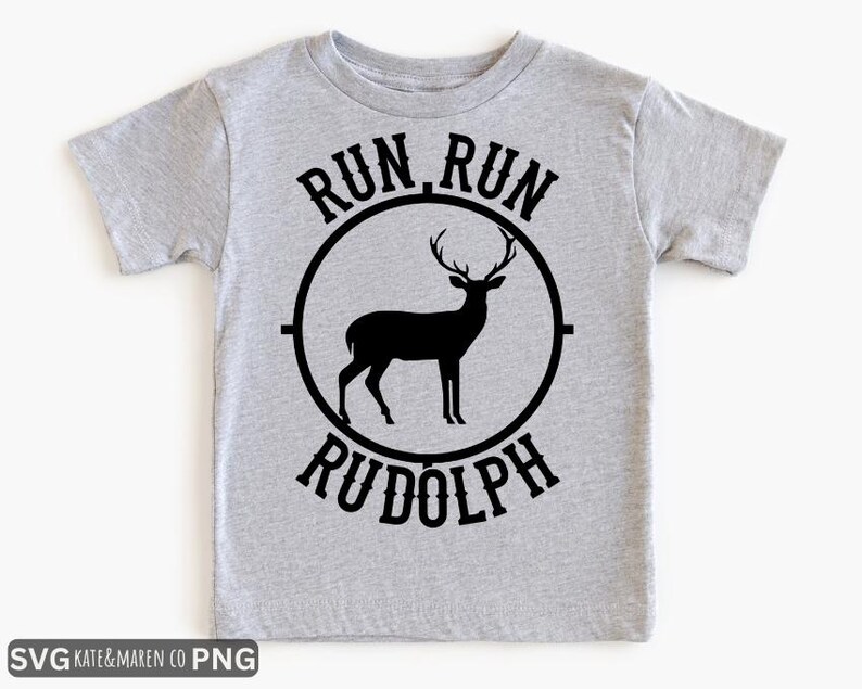 Run Run Rudolph SVG PNG: Funny Boy Christmas Reindeer Design (digital ...