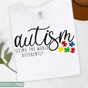 Autism Awareness SVG PNG: Seeing the World Differently, Puzzle Piece Design (Digital Download)