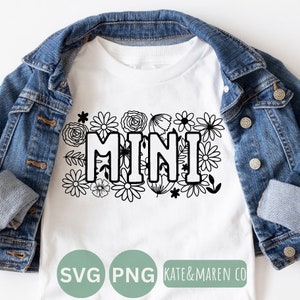 Floral Mini SVG PNG: Mädchen Blumenmuster (Digitaler Download)