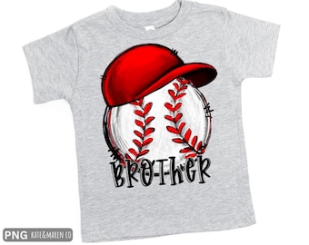 Baseball Brother PNG: Little Brother Biggest Fan Sublimation Design (Digital Download)