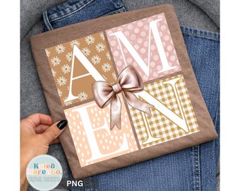 Amen PNG: Antique Floral Christian Religious Design (Digital Download)