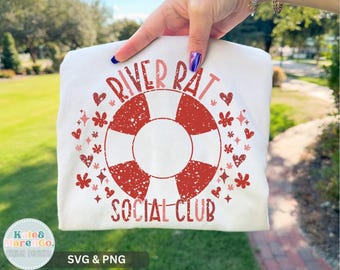 River Rat Social Club SVG PNG: River Floating Design (Digital Download)