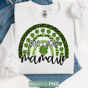st patrick mamaw png, one lucky mamaw, sublimation