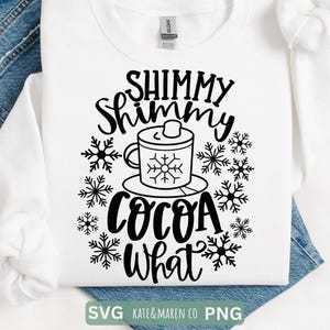 shimmy shimmy cocoa what svg, engraçado natal svg, crianças natal svg, arquivo de corte cricut e sublimação