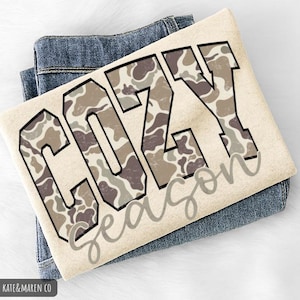 Cozy Season PNG: Camouflage Fall, Camo Halloween Design (Digital Download)