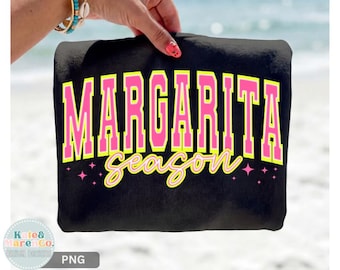 Neon Margarita Season PNG: Funny Summer Vacation Design (Digital Download)