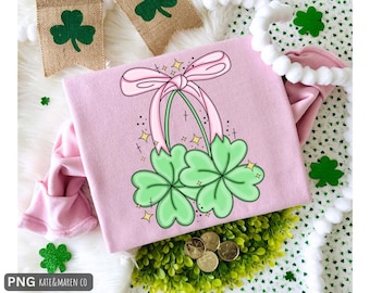 St. Patrick's Day Cherry PNG: Preppy Saint Patrick Coquette Design (Digital Download)