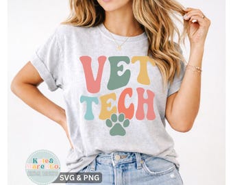 Vet Tech SVG PNG : conception de technicien vétérinaire (téléchargement numérique)