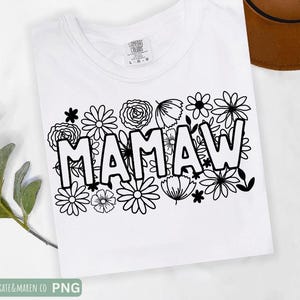 mamaw svg, floral mamaw png, mamaw flower svg, mamaw cricut cut file and sublimation