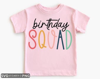 Birthday Squad SVG PNG: Party Crew Birthday Design (Digital Download)