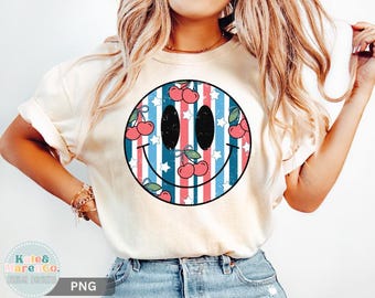 Retro 4th of July PNG: Groovy Patriotic USA Design (Digital Download)