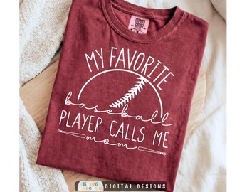 Baseball Mom SVG PNG: My Favorite Player, Mama Design (Digital Download)
