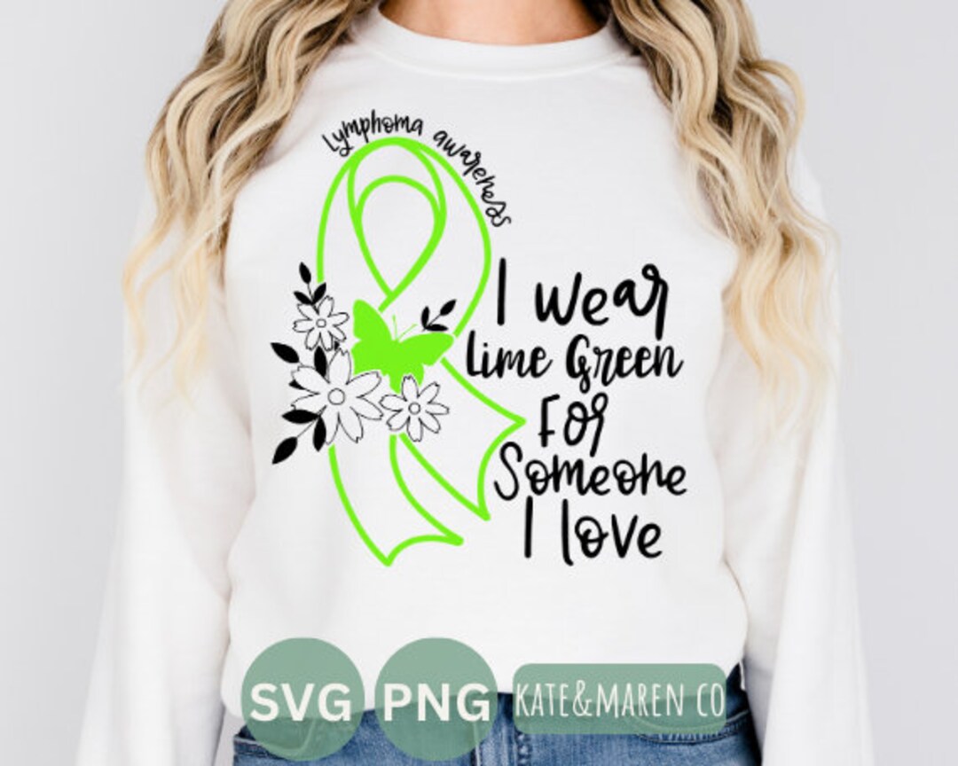 Lymphoma Awareness Svg Lime Green Cancer Ribbon Cricut Cut Etsy
