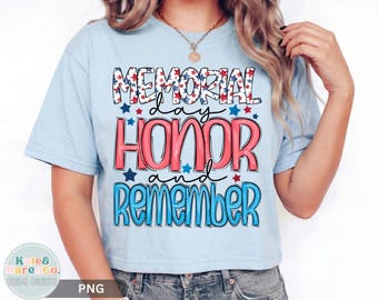 Memorial Day Honor and Remember PNG: Patriotic Design (Digital Download)