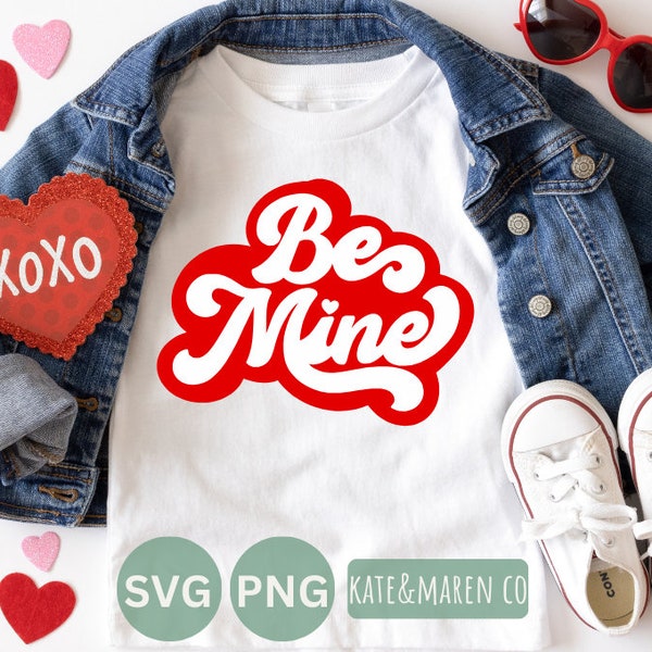 be mine svg, girl retro valentine png, kids valentine sublimation