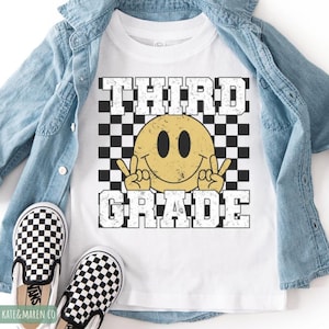 Retro Third Grade PNG: 3rd Grade Smile Design (Digital Download)