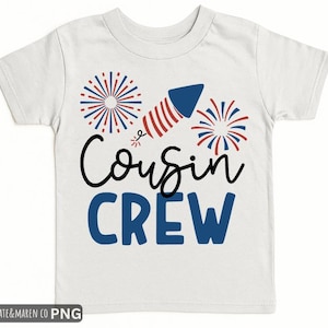 Cousin Crew 4th of July SVG PNG: Kids Patriotic Design (Digital Download)