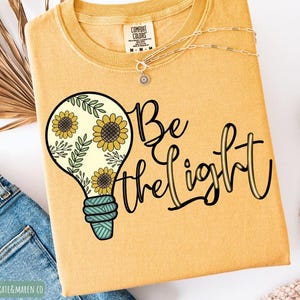 Be The Light PNG: Christian Bible Verse Design (Digital Download)