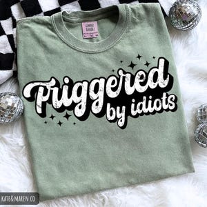 Triggered by idiots png, funny sarcastic png, sublimation and DTF