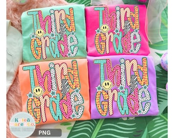 Third Grade PNG: Preppy Back to School Teacher Design (Digital Download)
